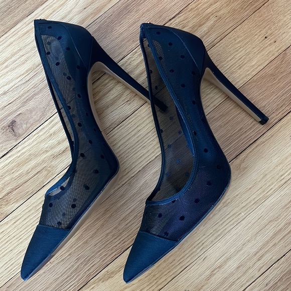 Salvatore Ferragamo Mesh Polka Dot Stiletto Pumps - Picture 4 of 6